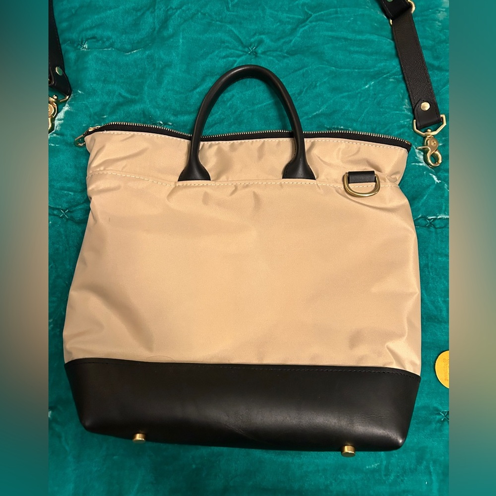 R. Riveter Otto Cream Nylon and Leather Bag - Picture 8 of 11